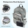 image:imagemommore Mesh Backpack with Reinforced Padded Straps Heavy Duty Mesh Bookbag with Pencil Bag See Through Backpack Grey