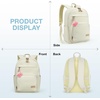 image:imagemommore School Backpack for Boys Girls 68 Years Old Lightweight Kids Bookbags Casual Daypack with Luggage Strap Beige