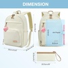 image:imagemommore School Backpack for Boys Girls 68 Years Old Lightweight Kids Bookbags Casual Daypack with Luggage Strap Beige