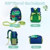 image:imagemommore Toddler Backpack for Boys 24 Small Cute Dinosaur Backpack with Kids Leash 3D Cartoon Preschool Kindergarten Bookbag for Prek GreenGreen Dinosaur