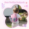 image:imagemommore Toddler Backpack for Girls 24 Small Cute Butterfly with Kids Leash  3D Backpack Cartoon Preschool Kindergarten Bookbag for Prek BoysPurple Butterfly