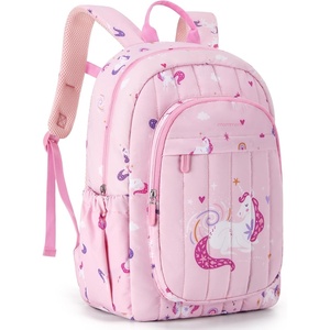 image:imageMommore Kids Backpack for Girls  Lightweight Quilted Unicorn Preschool Bookbag with Chest Strap Water Resistant Toddler Backpack for School Daycare Travel