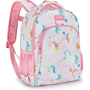 image:imagemommore 13 inch Toddler Backpack for Girls Age 24 Preschool Daycare Small Unicorn Backpack with Chest Strap Pink