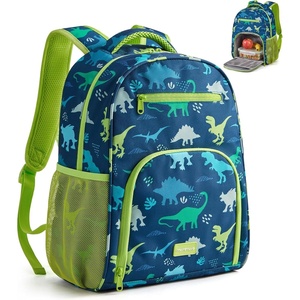 image:imagemommore 2in1 Kids Backpack for Boys Girls 48 with Insulated Lunch Pocket  Kindergarten Elementary School Bookbag Insulated Compartment Travel Daycare Waterresistant Adjustable StrapsDinosaur Green