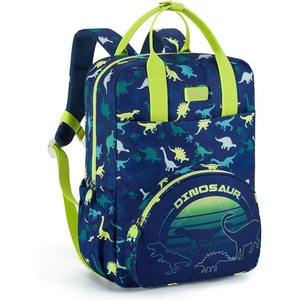 image:imagemommore Kids Backpack Boys Durable Large Toddler Bookbag with Double Handles Water Resistant Dinosaur Backpack with Chest Strap for Preschool Kindergarten TravelGreendinosaur