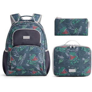 image:imagemommore Kids Backpack Set Kindergarten School Bookbag for Boys Girls 48  Preschool Elementary Backpack 3 PCS with Lunch Box amp Pencil Case 15L Fits Folders Lightweight Travel DaypackDark Teal Dinosaur