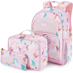 image:imagemommore Kids Backpack Set Kindergarten School Bookbag for Boys Girls 48  Preschool Elementary Backpack 3 PCS with Lunch Box amp Pencil Case 15L Fits Folders Lightweight Travel DaypackAunicorn