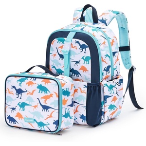 image:imagemommore Kids Backpack Set Kindergarten School Bookbag for Boys Girls 48  Preschool Elementary Backpack 3 PCS with Lunch Box amp Pencil Case 15L Fits Folders Lightweight Travel DaypackBlue Dinosaur
