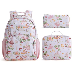 image:imagemommore Kids Backpack Set Kindergarten School Bookbag for Boys Girls 48  Preschool Elementary Primary Backpack with Padded Straps 2 PCS with Lunch Box 15L Large Capacity Travel DaypackBallet  Floral
