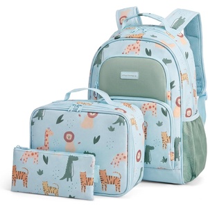 image:imagemommore Kids Backpack Set Kindergarten School Bookbag for Boys Girls 48  Preschool Elementary Primary Backpack with Padded Straps 2 PCS with Lunch Box 15L Large Capacity Travel DaypackAnimals Print