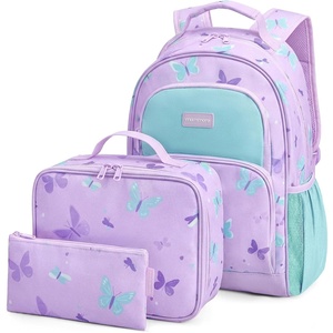 image:imagemommore Kids Backpack Set Kindergarten School Bookbag for Boys Girls 48  Preschool Elementary Primary Backpack with Padded Straps 2 PCS with Lunch Box 15L Large Capacity Travel DaypackButterfly
