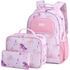 image:imagemommore Kids Backpack Set Kindergarten School Bookbag for Boys Girls 48  Preschool Elementary Primary Backpack with Padded Straps 2 PCS with Lunch Box 15L Large Capacity Travel DaypackUnicorn Leaf
