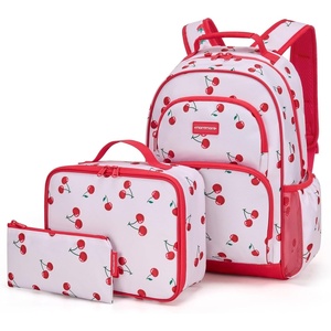 image:imagemommore Kids Backpack Set Kindergarten School Bookbag for Boys Girls 48  Preschool Elementary Primary Backpack with Padded Straps 2 PCS with Lunch Box 15L Large Capacity Travel DaypackAred Cherry