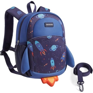 image:imagemommore Toddler Backpack for Boys 24 Small Cute Dinosaur Backpack with Kids Leash 3D Cartoon Preschool Kindergarten Bookbag for Prek GreenSpaceblue