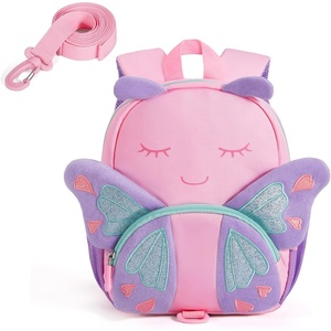 image:imagemommore Toddler Backpack for Girls 24 Small Cute Butterfly with Kids Leash  3D Backpack Cartoon Preschool Kindergarten Bookbag for Prek BoysPurple Butterfly