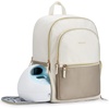 image:imagemommore Breast Pump Bag with Cooler Pocket for Milk Storage Fits Spectra S1 S2  Medela Stylish Diaper Bag Backpack with Padded Laptop Sleeve for Work TravelKhaki