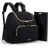image:imagemommore Diaper Bag Backpack Stylish Mini Baby Bag with Changing Pad  Insulated Pockets amp Stroller Straps Small Diaper Backpack Compact Maternity Bag for Baby Essentials Hospital amp Daily WorkBlack