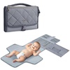 image:imagemommore Portable Changing Pad for Newborn Expandable Diaper Changing Pad with Wipes Pockets Water Resistance Baby Changing Pad for Travel Shopping Shower GiftsNormalGrey