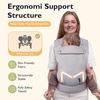 image:imagemommore Baby Carrier Newborn to Toddler Ergonomic Baby Infant Carrier with Lumbar Support Comfort with Adjustable Head Support Easy to Put On with Storage Bag