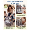 image:imagemommore Baby Diaper Bag with Waterproof Changing Pad Dark Gray  Backpack Bottle Holders Insulated amp Pacifier Case 2 Organizer PouchesGreen