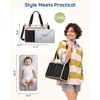 image:imagemommore Canvas Diaper Bag Tote Stylish Mommy Baby Hospital Bag  Insulated Pockets Stroller Straps amp Portable Changing Pad Large Capacity for Labor DeliveryBaby Pink