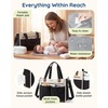 image:imagemommore Canvas Diaper Bag Tote Stylish Mommy Baby Hospital Bag  Insulated Pockets Stroller Straps amp Portable Changing Pad Large Capacity for Labor DeliveryForest Green