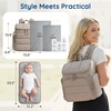 image:imagemommore Diaper Bag Backpack Baby Bag Diaper Backpack for Mom Dads Brown  Waterproof Changing Pad Stroller Straps for Toddler Insulated Pockets Pacifier Case Baby EssentialBlack