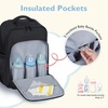 image:imagemommore Diaper Bag Backpack Large Baby Bag 37L with 156 Laptop Sleeve Mom Bags with Insulated Pockets Changing Pad Stroller Straps Travel WorkSolid Black
