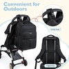 image:imagemommore Diaper Bag Backpack Large Baby Bag 37L with 156 Laptop Sleeve Mom Bags with Insulated Pockets Changing Pad Stroller Straps Travel WorkSolid Black