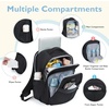 image:imagemommore Diaper Bag Backpack Large Baby Bag 37L with 156 Laptop Sleeve Mom Bags with Insulated Pockets Changing Pad Stroller Straps Travel WorkSolid Black