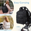 image:imagemommore Diaper Bag Backpack Large Baby Bag 37L with 156 Laptop Sleeve Mom Bags with Insulated Pockets Changing Pad Stroller Straps Travel WorkSolid Black