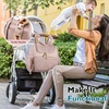 image:imagemommore Diaper Bag Backpack Large Travel Baby Bag for Daily Essentials  Stylish Diaper Backpack for Toddler Insulated Pockets Changing Pad amp Stroller Straps for Outdoor TripPink
