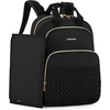 image:imagemommore Diaper Bag Backpack Large Travel Baby Bag for Daily Essentials  Stylish Diaper Backpack for Toddler Insulated Pockets Changing Pad amp Stroller Straps for Outdoor TripBlack
