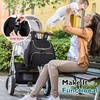 image:imagemommore Diaper Bag Backpack Large Travel Baby Bag for Daily Essentials  Stylish Diaper Backpack for Toddler Insulated Pockets Changing Pad amp Stroller Straps for Outdoor TripBlack