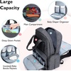image:imagemommore Diaper Bag Backpack Large Travel Diaper Bags with Portable Changing Pad Pacifier Case and Stroller Straps Dark Grey