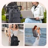 image:imagemommore Diaper Bag Backpack Large Travel Diaper Bags with Portable Changing Pad Pacifier Case and Stroller Straps Dark Grey