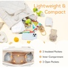 image:imagemommore Diaper Bag Backpack Small Diaper Backpack for Travel Drawstring Puffer Diaper Bag Lightweight Quilted Baby Bag with Stroller Straps Changing PadTop Handlebeige