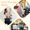 image:imagemommore Diaper Bag Backpack Small Diaper Backpack for Travel Drawstring Puffer Diaper Bag Lightweight Quilted Baby Bag with Stroller Straps Changing PadTop Handlebeige