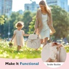image:imagemommore Diaper Bag Backpack Small Diaper Backpack for Travel Drawstring Puffer Diaper Bag Lightweight Quilted Baby Bag with Stroller Straps Changing PadDrawstringbeige