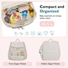 image:imagemommore Diaper Bag Backpack Small Diaper Backpack for Travel Drawstring Puffer Diaper Bag Lightweight Quilted Baby Bag with Stroller Straps Changing PadDrawstringbeige