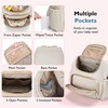image:imagemommore Diaper Bag Backpack Stylish Mini Baby Bag with Changing Pad  Insulated Pockets amp Stroller Straps Small Diaper Backpack Compact Maternity Bag for Baby Essentials Hospital amp Daily WorkLight Cream