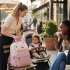image:imagemommore Diaper Bag Backpack Travel Baby Bag with Changing Pad for Mom Dad  Insulated Pockets Luggage amp Stroller Straps Large Maternity Bag for Newborn Baby Essentials Hospital amp Work Beige1pinkbegie