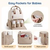image:imagemommore Diaper Bag Backpack Travel Baby Bag with Changing Pad for Mom Dad  Insulated Pockets Luggage amp Stroller Straps Large Maternity Bag for Newborn Baby Essentials Hospital amp Work Beige2pinkbegie