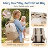 image:imagemommore Diaper Bag Backpack Travel Baby Bag with Changing Pad for Mom Dad  Insulated Pockets Luggage amp Stroller Straps Large Maternity Bag for Newborn Baby Essentials Hospital amp Work Beige2coffe Brown