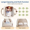 image:imagemommore Diaper Bag Backpack Travel Baby Bag with Changing Pad for Mom Dad  Insulated Pockets Luggage amp Stroller Straps Large Maternity Bag for Newborn Baby Essentials Hospital amp Work Beige2cream Beige