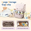 image:imagemommore Diaper Bag Backpack Unisex Baby Bag Large Diaper Bag with Changing Pad Insulated Pockets Stroller Buckles Durable Travel Backpack with Luggage StrapBeigebrown