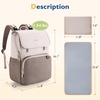 image:imagemommore Diaper Bag Backpack Unisex Baby Bag Large Diaper Bag with Changing Pad Insulated Pockets Stroller Buckles Durable Travel Backpack with Luggage StrapBeigenavy Blue