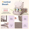 image:imagemommore Diaper Bag Backpack Unisex Baby Bag Large Diaper Bag with Changing Pad Insulated Pockets Stroller Buckles Durable Travel Backpack with Luggage StrapBeigenavy Blue