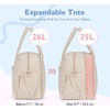 image:imagemommore Diaper Bag Tote Large Expandable Baby Travel Tote for 2 Kids Twins Quilted Hospital Bag for Mom WeekenderBeige