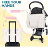image:imagemommore Diaper Bag Tote with Stroller Organizer Puffy Travel Baby Tote  3 PCS Large Capacity Maternity Bag with Changing Pad Hospital Bag for Labor and Delivery Mom amp Dad Newborn EssentialsBeige